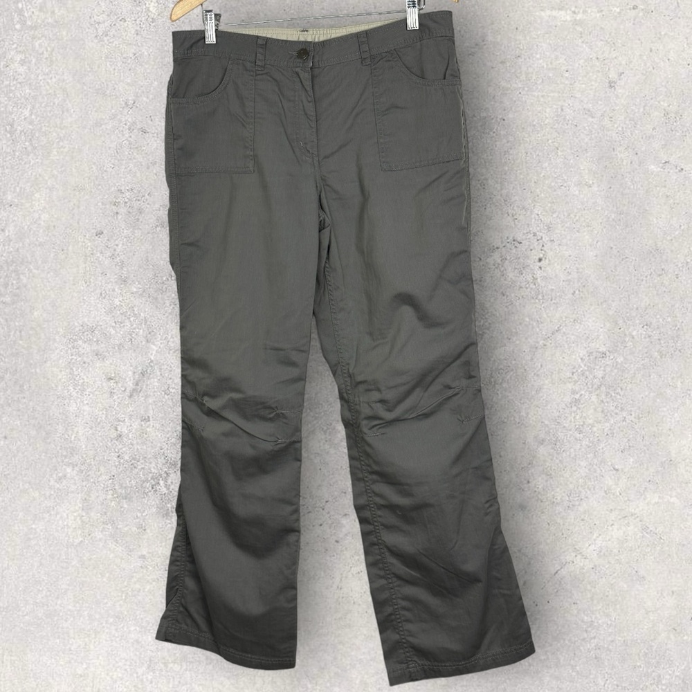 MEC Hiking Pants Size 14 Wide Leg Organic Cotton Stretch High Rise Trousers Pant